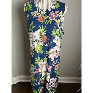 J Jill XLarge loose fitted floral tank dress Classic travel beach vacation